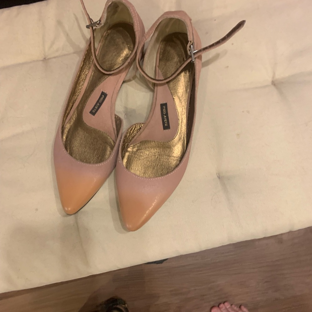 Chic Pink Ankle Strap Flats